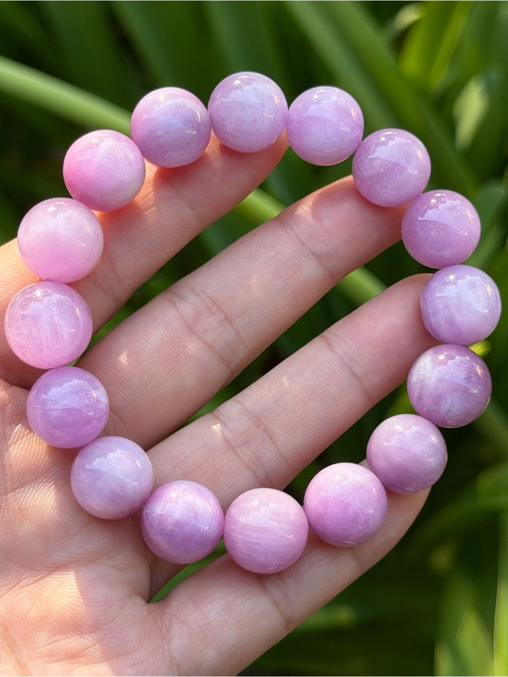 13.5mm Flashy Cat Eye Purple Kunzite Bracelet 1972